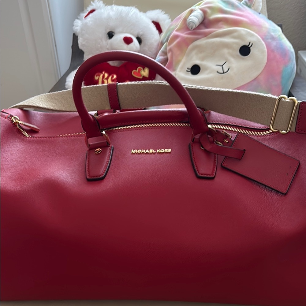 Michael Kors Cherry Red Travel Bag
